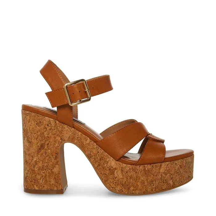 Womens Carisma Cognac Leather Steve Madden Heels