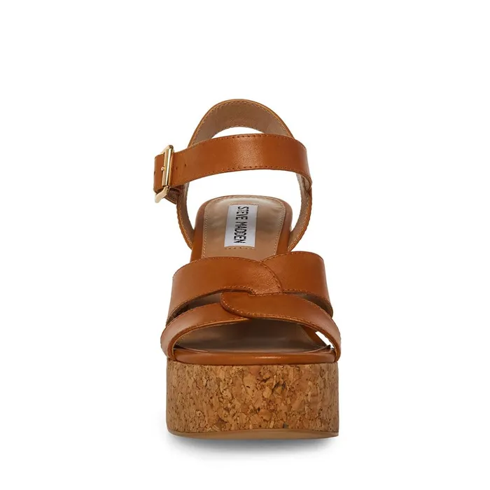 Womens Carisma Cognac Leather Steve Madden Heels