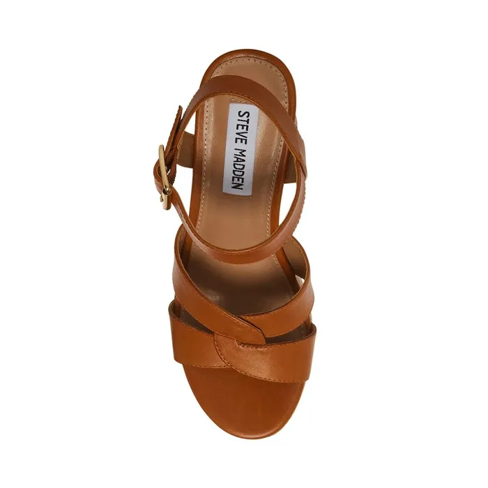 Womens Carisma Cognac Leather Steve Madden Heels