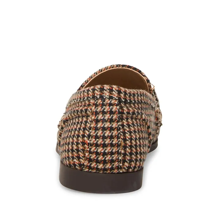 Womens Carrine Brown Plaid Steve Madden Loafers and Flats
