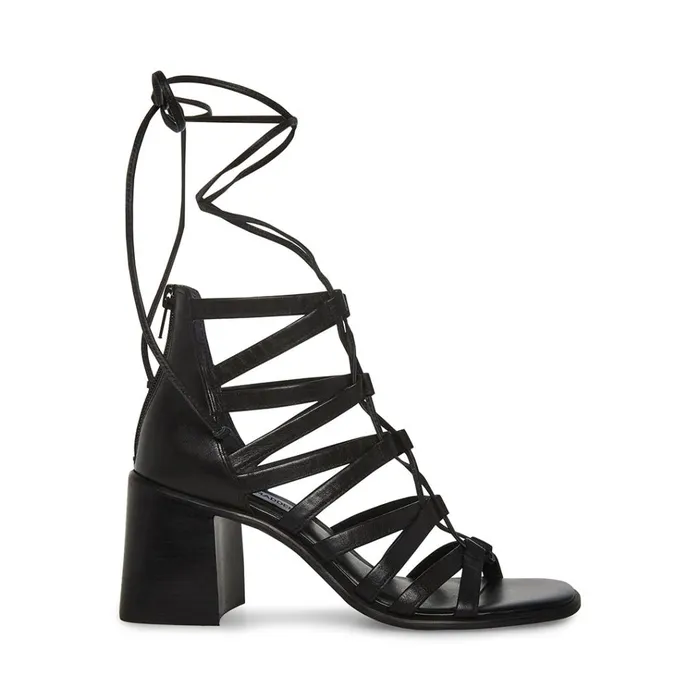 Womens Cherri30 Black Leather Steve Madden Heels