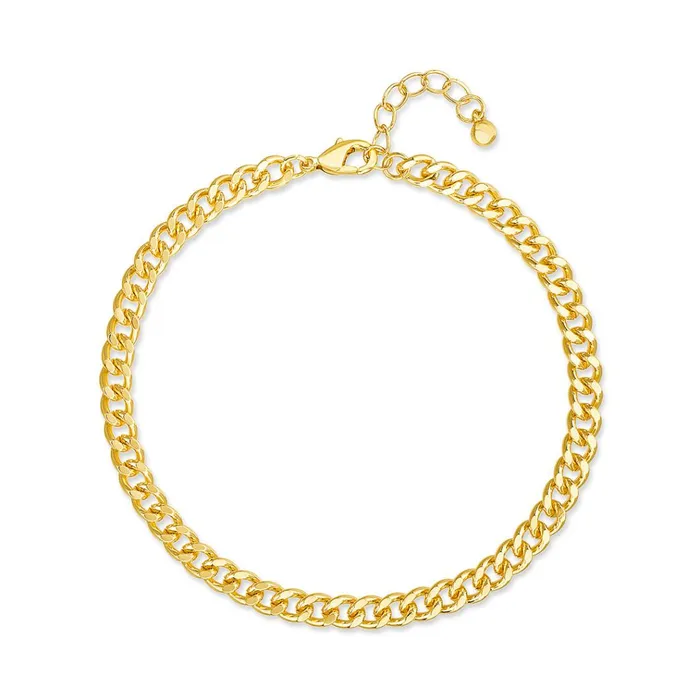 Womens Curb Chain Anklet Gold Steve Madden Jewelry
