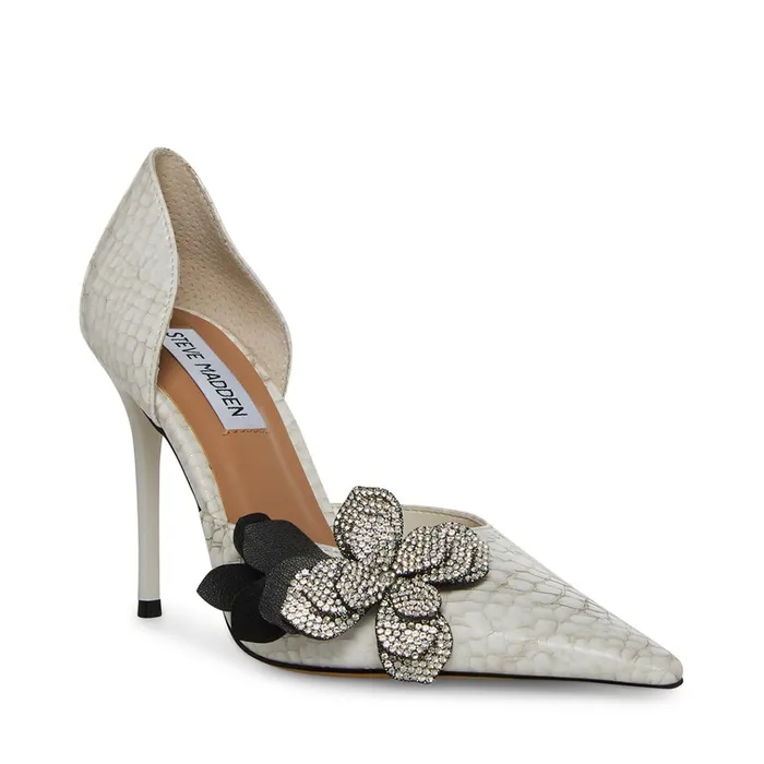 Womens Daniela White Snake Steve Madden Heels