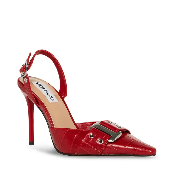 Womens Dillon Red Crocodile Steve Madden Heels