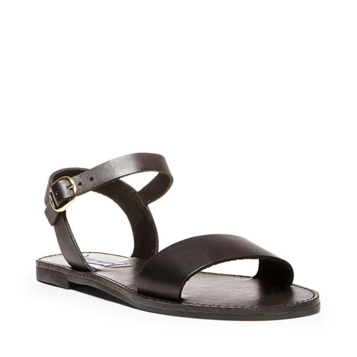 Womens Donddi Black Leather Steve Madden Sandals