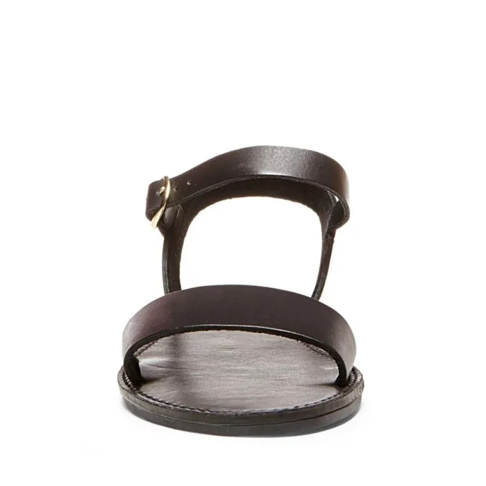 Womens Donddi Black Leather Steve Madden Sandals