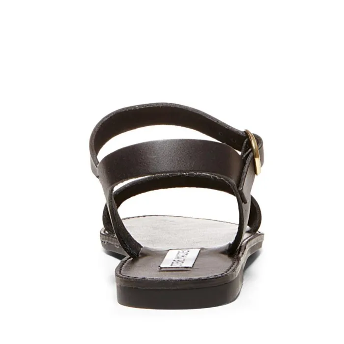 Womens Donddi Black Leather Steve Madden Sandals
