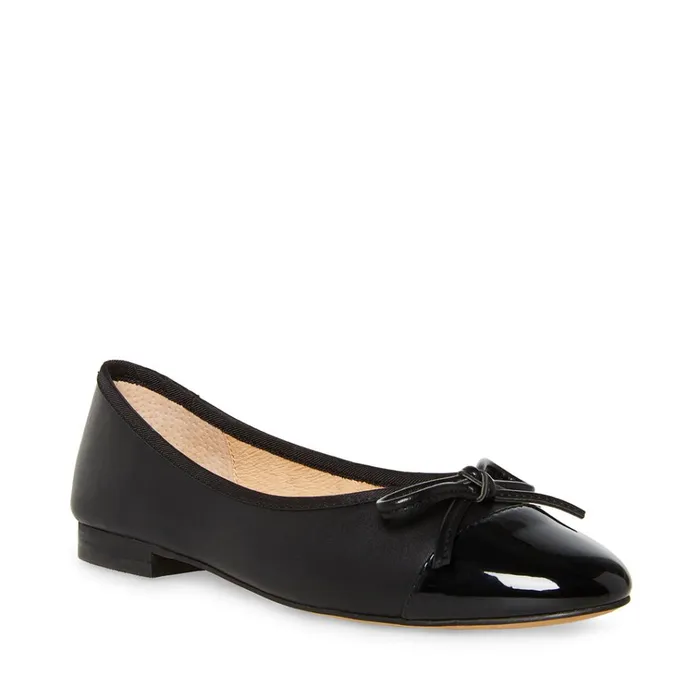 Womens Ellison Black Leather Steve Madden Loafers and Flats