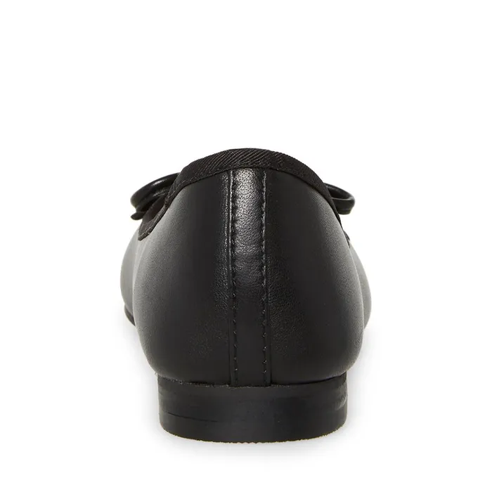 Womens Ellison Black Leather Steve Madden Loafers and Flats