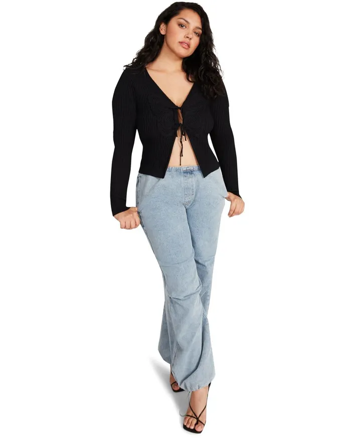 Womens Emilia Cardigan Black Steve Madden Tops and Shirts