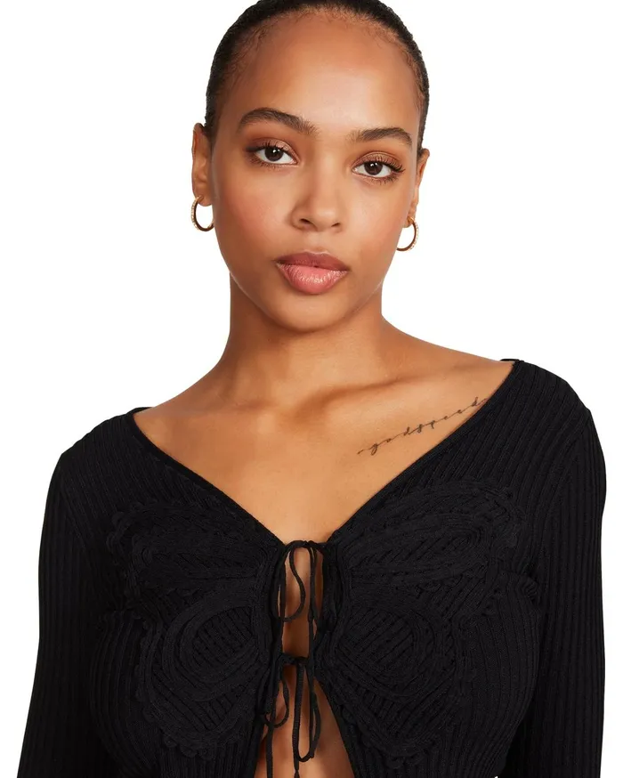 Womens Emilia Cardigan Black Steve Madden Tops and Shirts