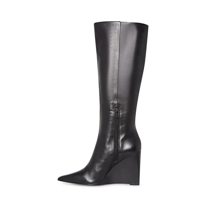 Womens Encore Black Leather Steve Madden Boots and Booties