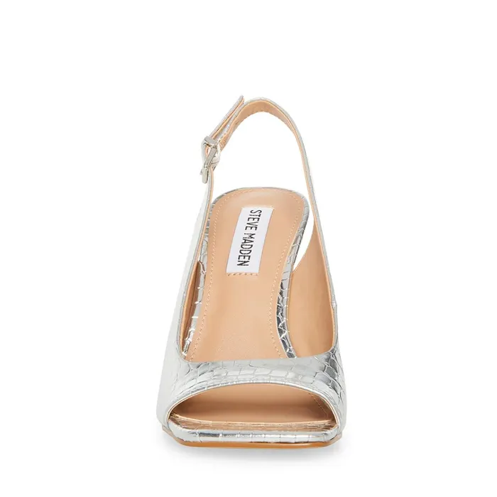 Womens Esme Silver Crocodile Steve Madden Heels