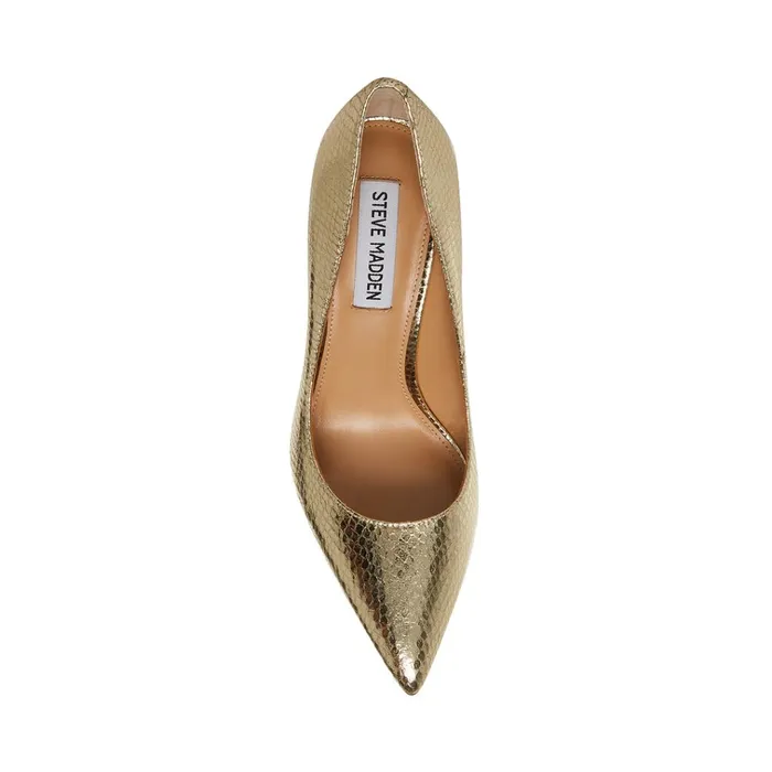Womens Evelyn Gold Snake Steve Madden Heels