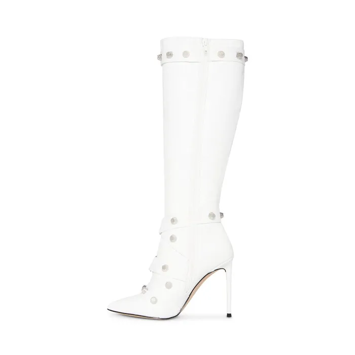 Womens Fink White Steve Madden Boots and Booties