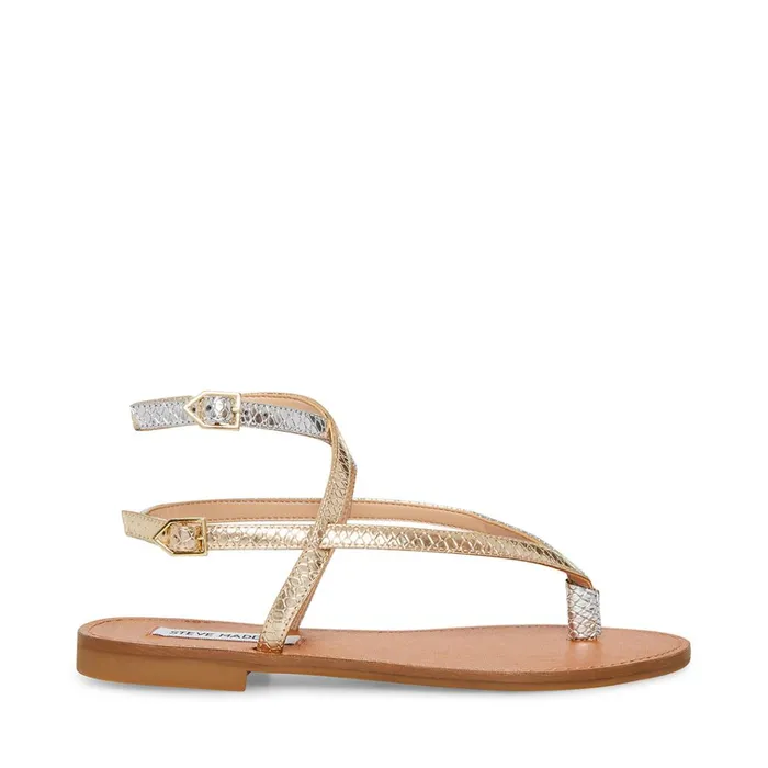 Womens Frannie Gold Snake Steve Madden Sandals