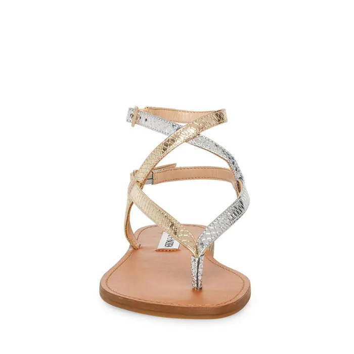 Womens Frannie Gold Snake Steve Madden Sandals