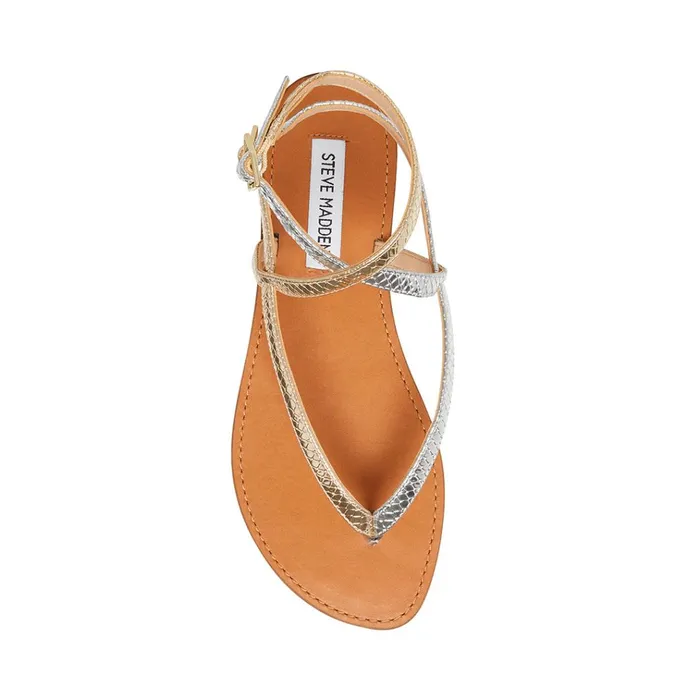 Womens Frannie Gold Snake Steve Madden Sandals