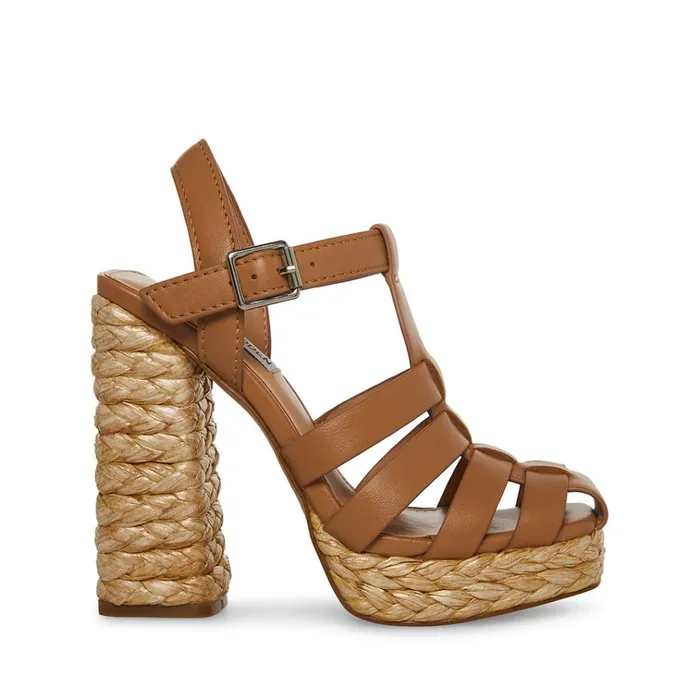 Womens Gallery Tan Leather Steve Madden Heels