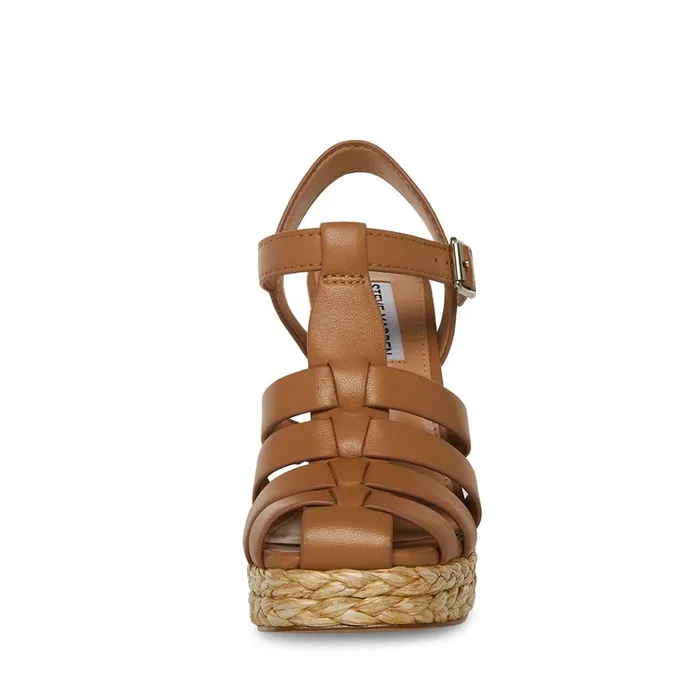 Womens Gallery Tan Leather Steve Madden Heels