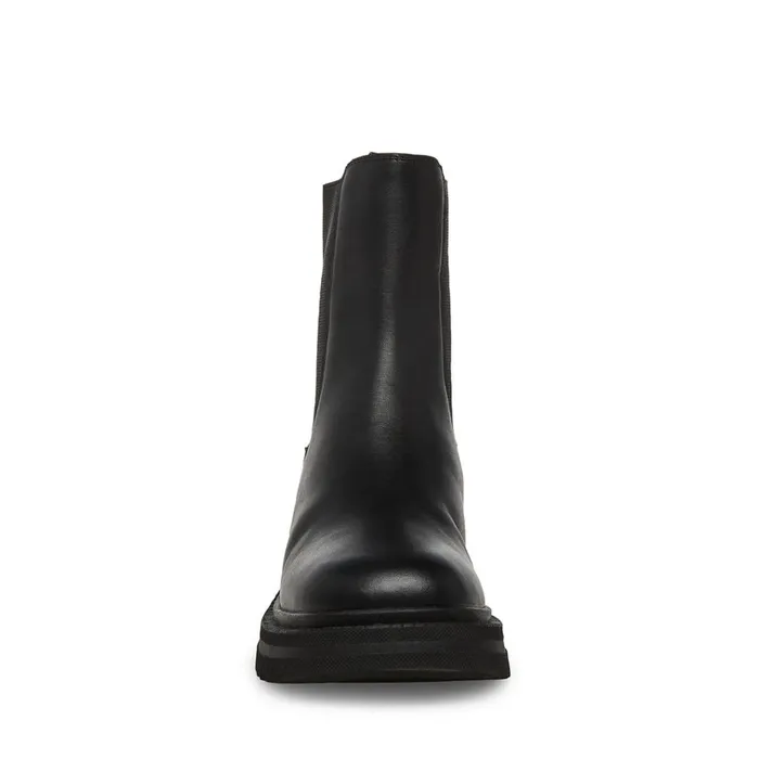 Womens Garth Black Leather Steve Madden Boots and Booties