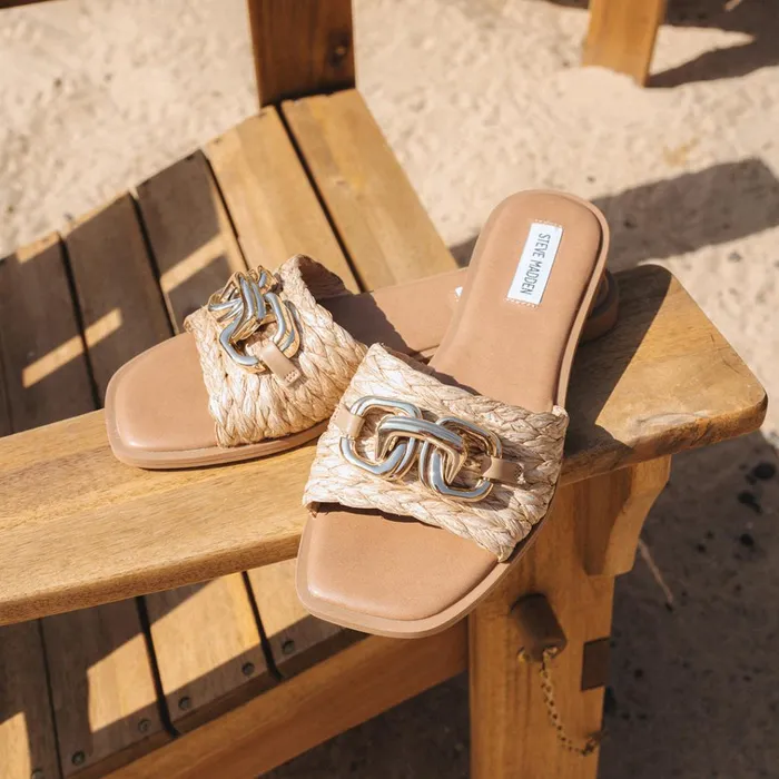 Womens Gene Raffia Steve Madden Sandals