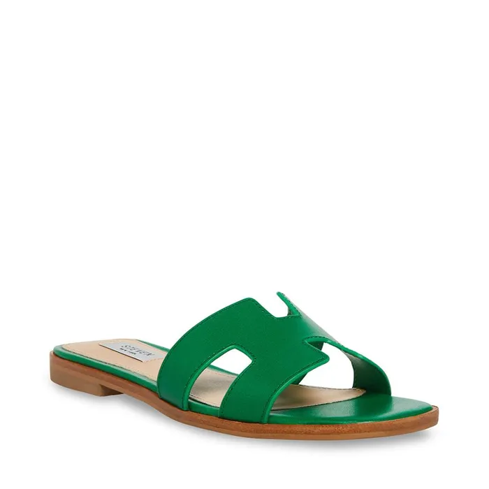 Womens Hadyn Green Leather Steve Madden Sandals