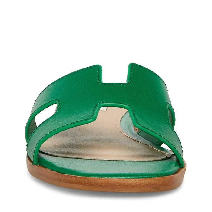 Womens Hadyn Green Leather Steve Madden Sandals