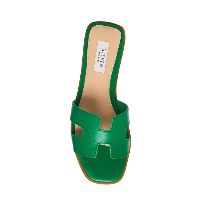 Womens Hadyn Green Leather Steve Madden Sandals