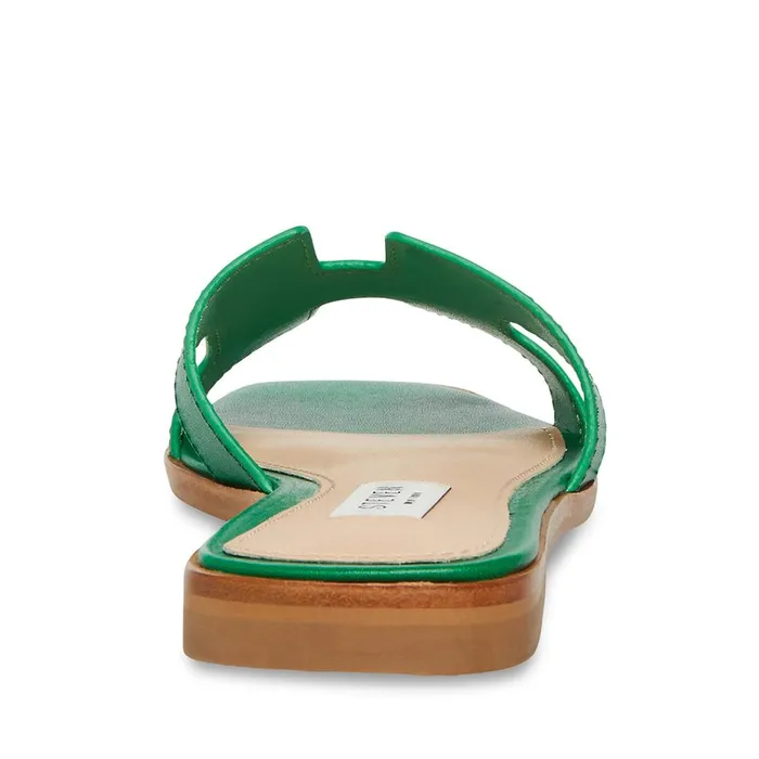 Womens Hadyn Green Leather Steve Madden Sandals