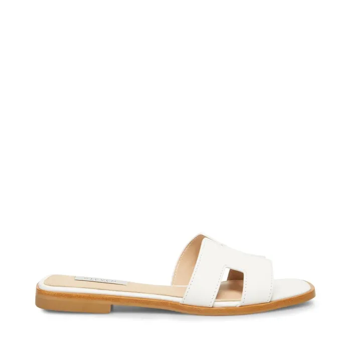 Womens Hadyn White Leather Steve Madden Sandals