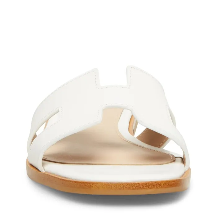 Womens Hadyn White Leather Steve Madden Sandals