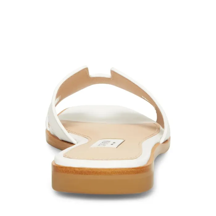 Womens Hadyn White Leather Steve Madden Sandals