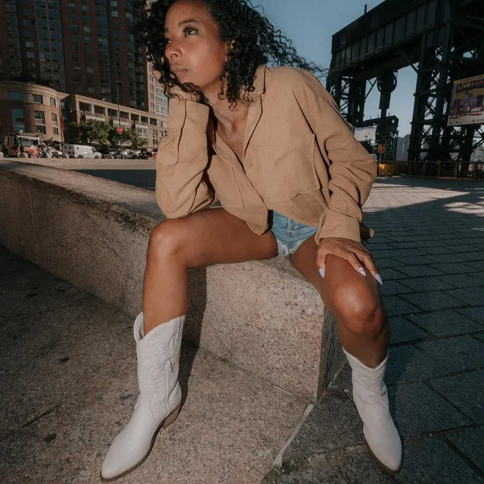 Womens Hayward White Leather Steve Madden Boots and Booties