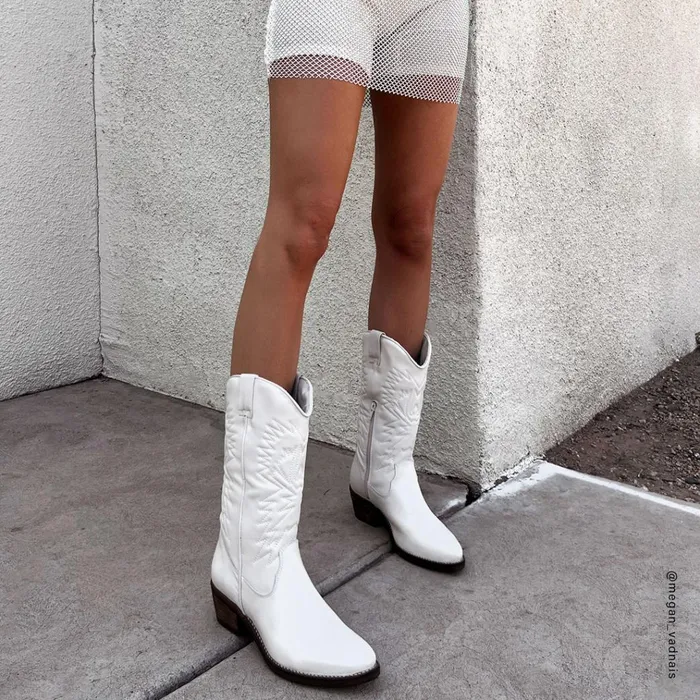 Womens Hayward White Leather Steve Madden Boots and Booties