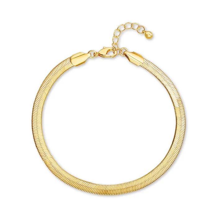 Womens Herringbone Anklet Gold Steve Madden Jewelry