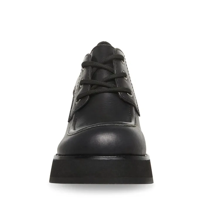 Womens Hollace Black Leather Steve Madden Heels