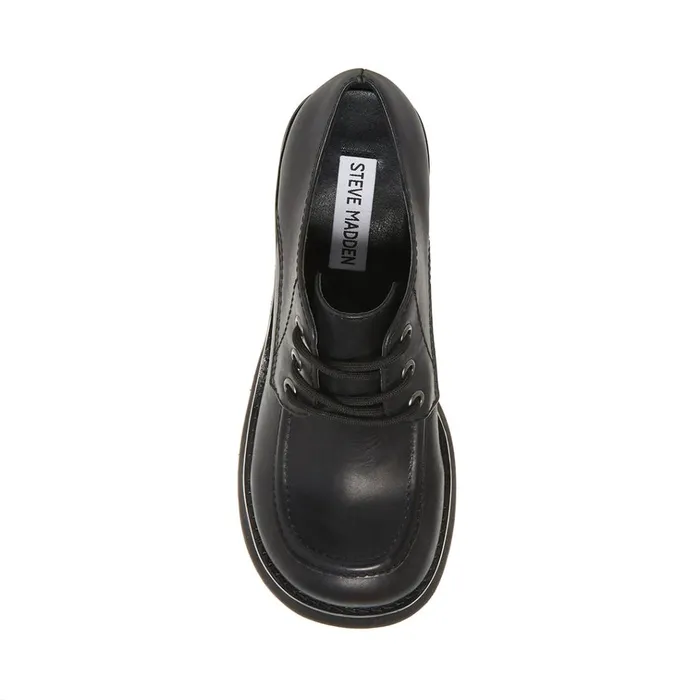 Womens Hollace Black Leather Steve Madden Heels