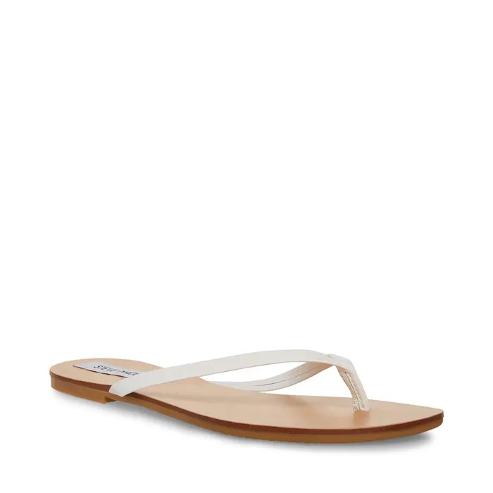 Womens Image White Leather Steve Madden Sandals