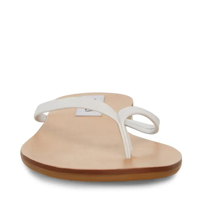 Womens Image White Leather Steve Madden Sandals