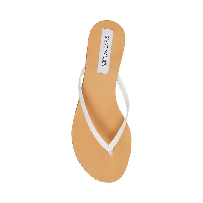 Womens Image White Leather Steve Madden Sandals