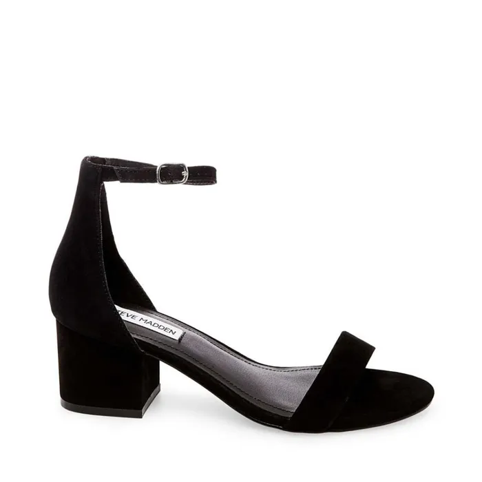Womens Ireneew Black Suede Steve Madden Sandals