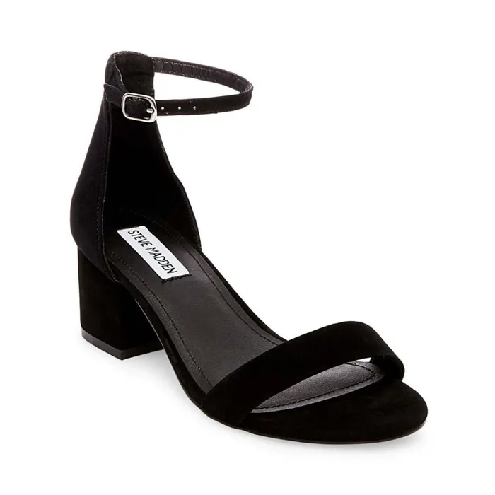 Womens Ireneew Black Suede Steve Madden Sandals