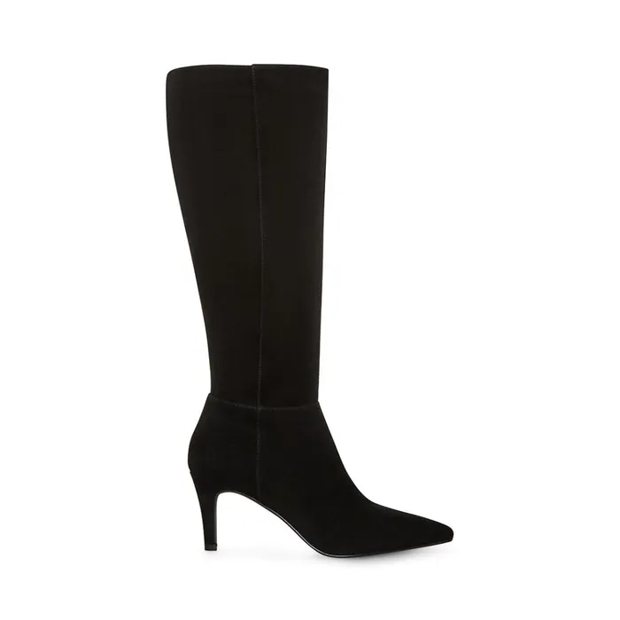 Womens Janae Black Suede Steve Madden Boots and Booties
