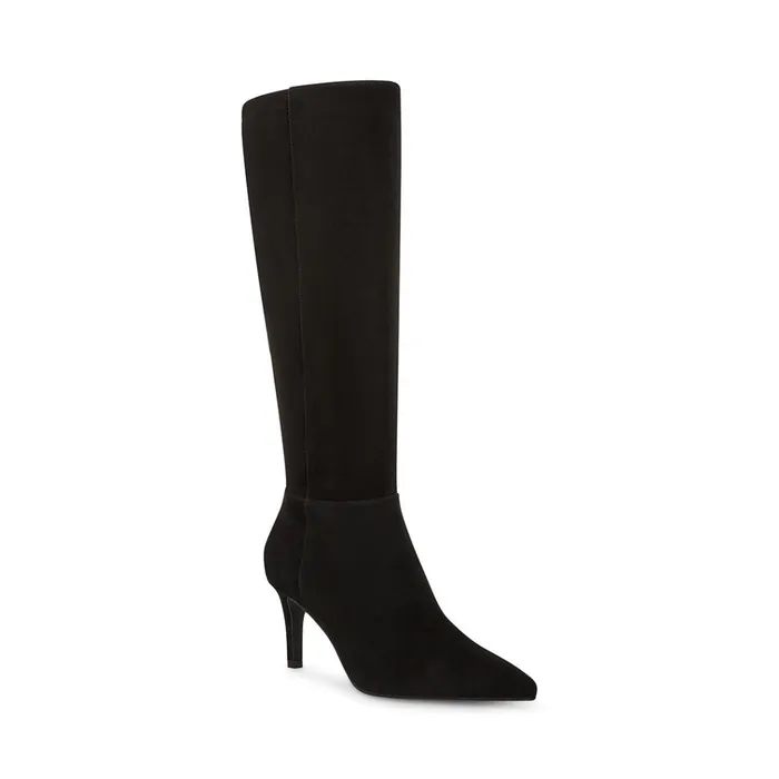 Womens Janae Black Suede Steve Madden Boots and Booties