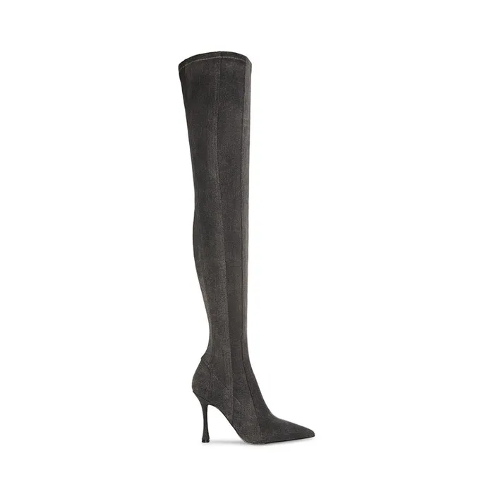 Womens Jazlyn Black Denim Steve Madden Boots and Booties