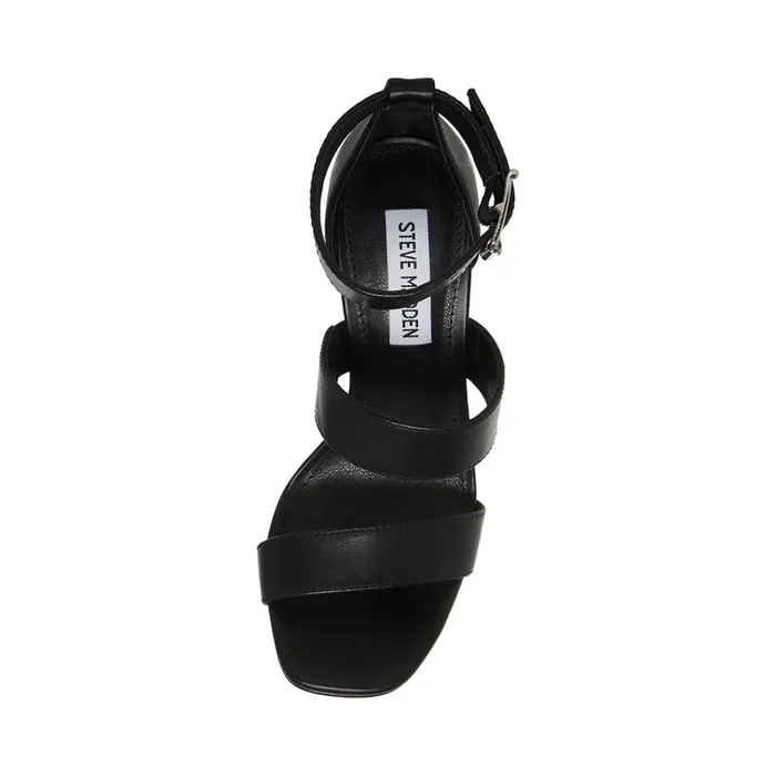 Womens Jelena Black Leather Steve Madden Heels