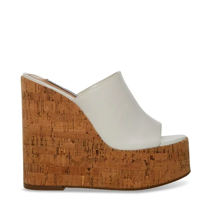 Womens Joanne White Steve Madden Sandals