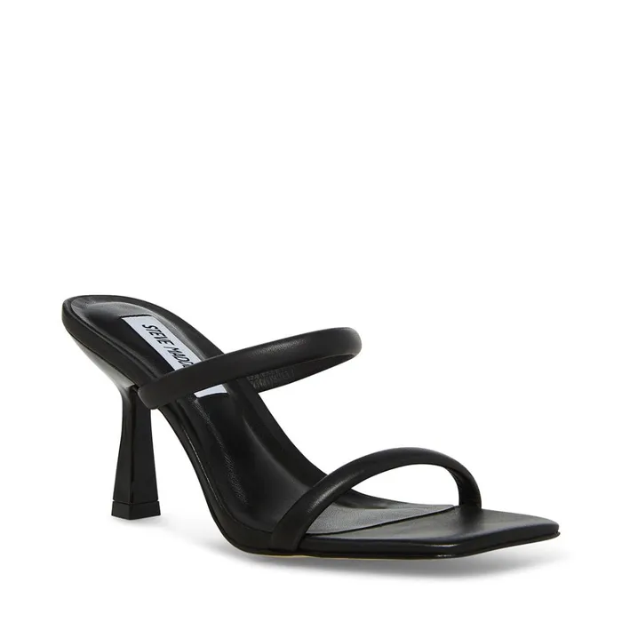 Womens Joy Black Leather Steve Madden Heels