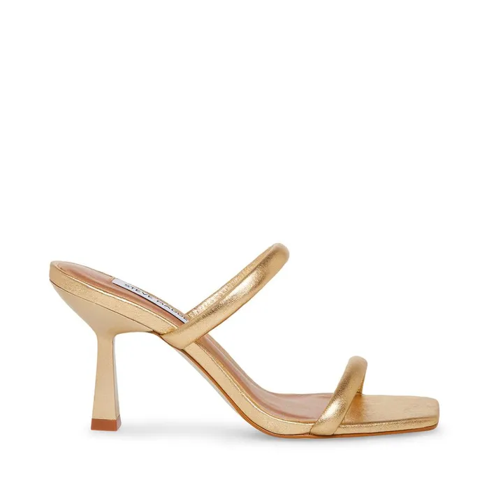 Womens Joy Gold Leather Steve Madden Heels